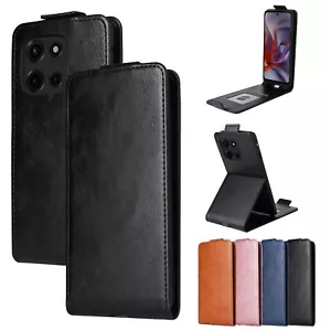 Vertical Up and Down Flip PU Leather Case For Motorola Edge 60 Fusion Pro Stylus - Picture 1 of 23