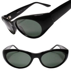 Original Vintage Damen Iconic Rockabilly Cat Eye ovale Gläser schwarze Sonnenbrille - Bild 1 von 3