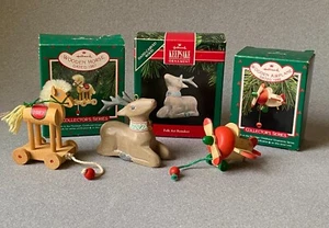 Vintage Hallmark Keepsake Christmas Wooden Ornaments 1980's/90's Collector's - Picture 1 of 3