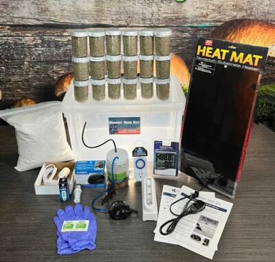 Mega Kit de Cultivo e Incubadora de Setas | Totalmente Automatizado | 18 Frascos Esterilizados Foto 1 de 4