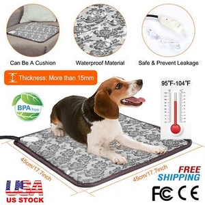 Waterproof Pet Electric Pad Blanket Heat Heated Heating Mat Dog Cat Bed Cover US - Picture 1 of 10