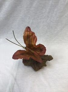 Brutalist Copper Butterfly Sculpture On Driftwood Signed - Picture 1 of 8