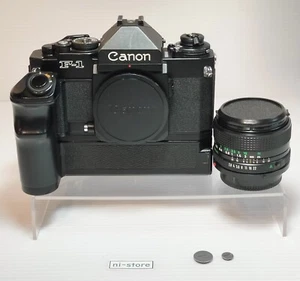 Canon New F-1 35mm Film Camera SLR & FD 28mm f/2.8 Lens & Power Winder -Mint - Picture 1 of 24