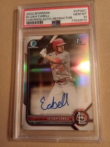 2022 Bowman Chrome Elijah Cabell #268/499 AUTOGRAPH REFRACTOR #CPA-EC  PSA 10 - Picture 1 of 2