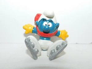 Smurfs 20121 Ice Skater Smurf Skating Figure Vintage Rare PVC Toy Figurine 1979 - Picture 1 of 3
