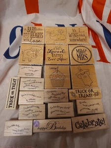 Wooden stamp pad lot 20 total. - Bild 1 von 4
