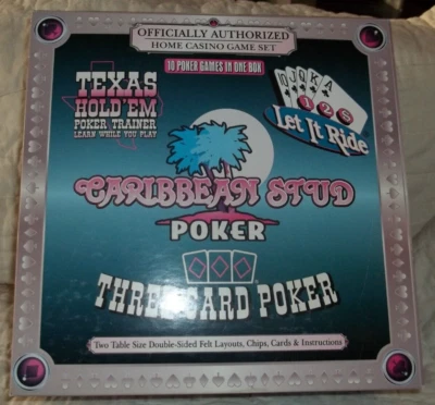 Caribbean Stud Poker Home Casino Game Set 10 Poker Games In One Box  - Image 1 of 4