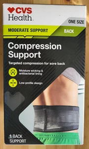 NEW CVS HEALTH BACK COMFORT COMPRESSION SUPPORT MODERATE SUPPORT ONE SIZE - Picture 1 of 1