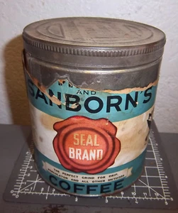 Vintage Chase & Sanborns Siegel Marke Kaffeedose, Papieretikett, datiert 14. April - Bild 1 von 4