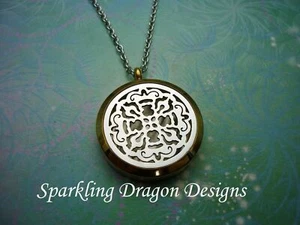 Fragrant Aromatherapy Locket - Silver & Gold - Picture 1 of 8