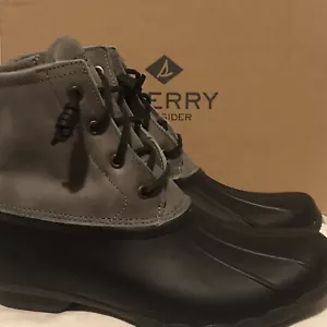 NUEVAS Botas Sperry Top Sider Para Mujer Talla 8 M Pato Agua Salada Negras/Grises 81732 - Imagen 1 de 7