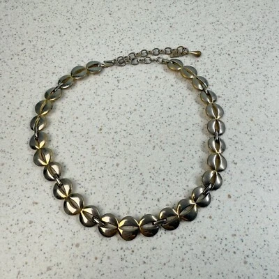 Collar Gargantilla Vintage Monet Tono Plata Eslabón Abierto 18" Largo Foto 1 de 4