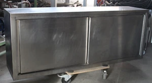 Edelstahl Wandhängeschrank mit Schiebetüren L/B/H 150x35x58,5 cm Gastro /B - Bild 1 von 8