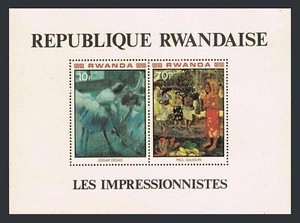 Rwanda 986a-989a sheets, MNH. Michel Bl.90-93. Impressionist paintings, 1980. - Picture 1 of 4