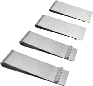 Stainless Steel Money Clip, 4 Pack Slim Wallet, Credit Card Holder, Minimalist - Picture 1 of 8