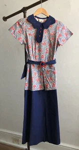 Deadstock Vintage 30er Jahre Baumwoll Print Kleid "Dress Well Frocks" Puffärmel Deko - Bild 1 von 12