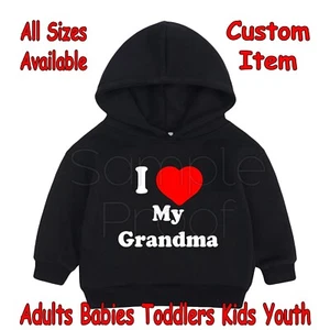 Bebé Recién Nacido Sudadera con Capucha I Heart My Grandma Halloween Divertido Cumpleaños Todas las Tallas  - Imagen 1 de 2
