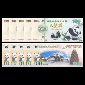 2025 Panda 100 Yuan DIY Banknotes 10pcs Chinese National Treasure Paper Money - Picture 1 of 6