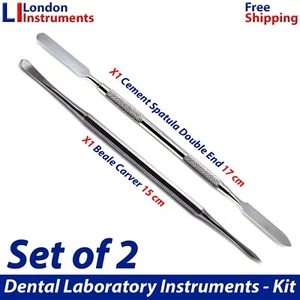 Medical Cement Spatula Double End Modeling Beale Carvers Dental Tools Set of 2 - Imagen 1 de 6