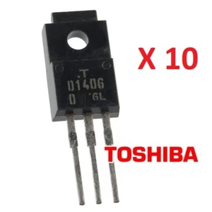 QTY=10 Genuine Toshiba NOS 2SD1406O 2SD1406 D1406 Transistors NPN 60V 3A TO-220F - Picture 1 of 2
