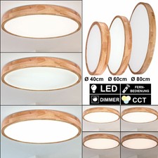 LED Ceiling Lamp Dimmable Wood Look Day-Light Lamp Spotlight Remote Control
