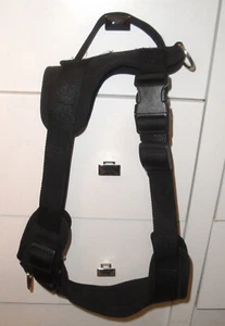 TOP PAW BLACK NEOPRENE DOG HARNESS,STRONG CLIPS,HANDLE,PADDED COMFORT,ADJUSTABLE - Picture 1 of 8