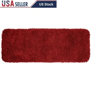 Washable Nylon Bath Runner Non-Slip Soft Rugs Machine Made 22" X 60" Chili Red - Picture 1 of 5