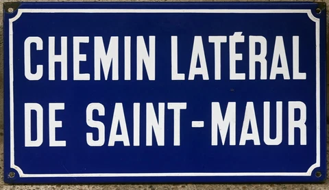 Old French street sign road footpath plaque plate Saint-Maur Paris suburb SNCF Cover