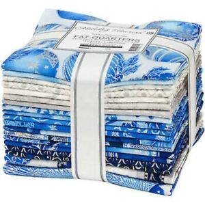 Fat Quarter Bundle Holiday Flourish Blue Colorstory 19 Fabric Precuts M203.27