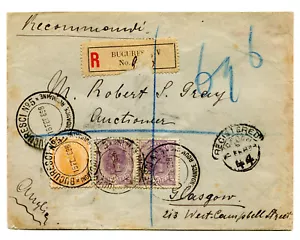 Rumänien 1898 attraktives & seltenes Einbandumschlag, King Carol I Briefmarken, nach Glasgow - Bild 1 von 2