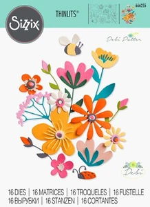 New Sizzix Thinlits Fabulous Bold Floral #666255 16pc Retail $24.99 Debi Potter - Picture 1 of 6