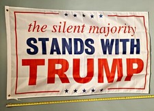 DONALD TRUMP FLAG *FREE SHIP USA SELLER!* Silent Majority Trump Sign Poster 3x5'