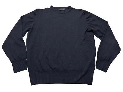 Men's Zara Man Long Sleeve 100% Wool Sweater Size Large Navy Blue - Image 1 of 4