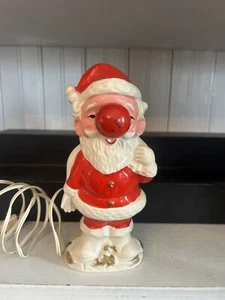 HTF Vintage Santa Claus Light Up Nose Works Great 7 3/4” - Picture 1 of 8