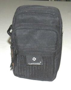 Samsonite 2- Compartment Black Nylon Waist Pack Camera Case Cell Phone Belt Bag