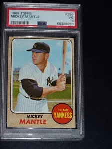 1968 Topps Mickey Mantle PSA 3 VG #280 Freshly Graded Nice Centering See Others - Bild 1 von 2