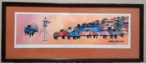 "Stau" Limited Edition (216/300) Signierte Kunst von Fred Bonn 31 x 13,25 Zoll - Bild 1 von 8
