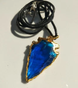 ciondolo talismano ionizzato PUNTA FRECCIA OSSIDIANA blu notte magia wicca reiki - Foto 1 di 4