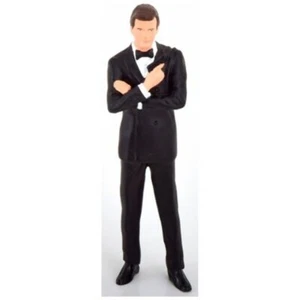 KK SCALE RESIN 1/18 JAMES BOND 007 FIGURE ROGER MOORE 1980'S 4" 100MM BLACK SUIT - Picture 1 of 3