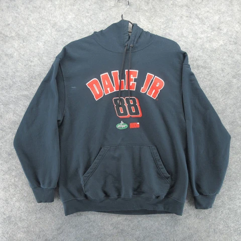 NASCAR Hoodie Mens Large Black #88 Dale Earnhardt Jr Winners Circle Sweatshirt Cover