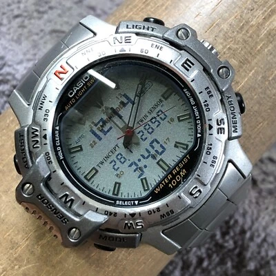 Casio Pathfinder Men 1376 PAT-500 Multifunction Analog Digital Watch 7 3/4" - Image 1 of 4
