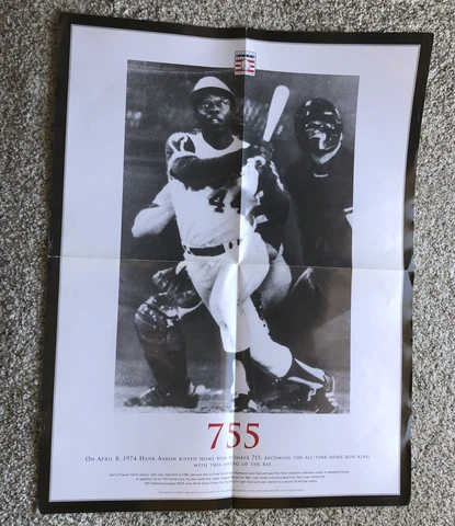 HANK AARON 17”x22” Photo 755 Homerun National Baseball Hall Of Fame Poster HOF Cover