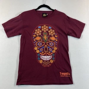 Santo Puerco Tequila Jalisco T-Shirt Mens Unisex Size S Chico Maroon Sugar Skull - Picture 1 of 8