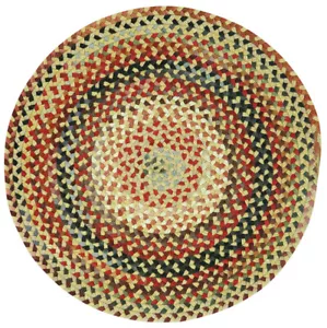 Capel Rugs St. Johnsbury Wool Double Braid Country Lt. Gold Round Braided Rug - Picture 1 of 3