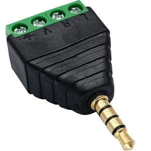 Conector Jack 3.5 mm macho TRRS terminal de tornillo 4 pin Negr - Imagen 1 de 4