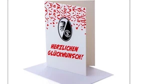 SC FREIBURG GRUSSKARTE "HERZLICHEN GLÜCKWUNSCH" INKL. UMSCHLAG - Bild 1 von 1