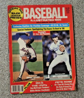 Baseball Illustrated 1986 22nd Annual Edition Magazine Doc  Gooden and Pete Rose - Image 1 of 4
