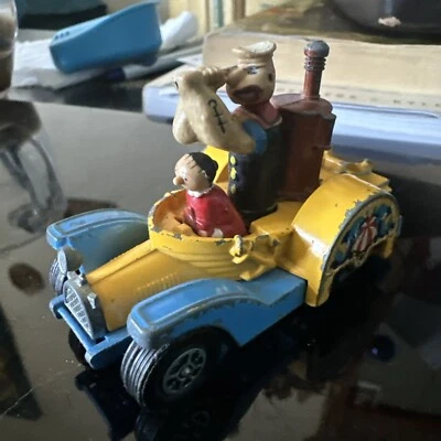 Corgi Juniors Jr #1008 Popeye Paddle Wagon; Blue & Yellow, 1/64 Diecast UK; 1980 - Image 1 of 4