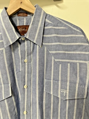 Camisa Lucchese 1883 masculina tamanho grande ocidental botão para baixo manga longa feita nos EUA - Imagem 1 de 4