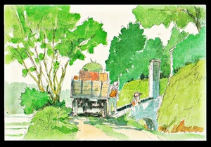 Totoro PC From 1976 ORIG IMAGE BOARD ART "MEI & FATHER MOVES INTO A..." FRAMED - Picture 1 of 8